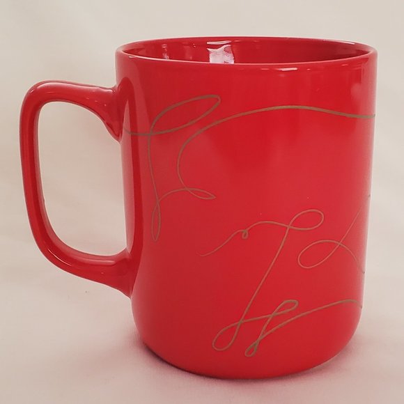 Starbucks Holiday Coffee Mug Red with Gold Swirl 2020 - Picture 3 of 6